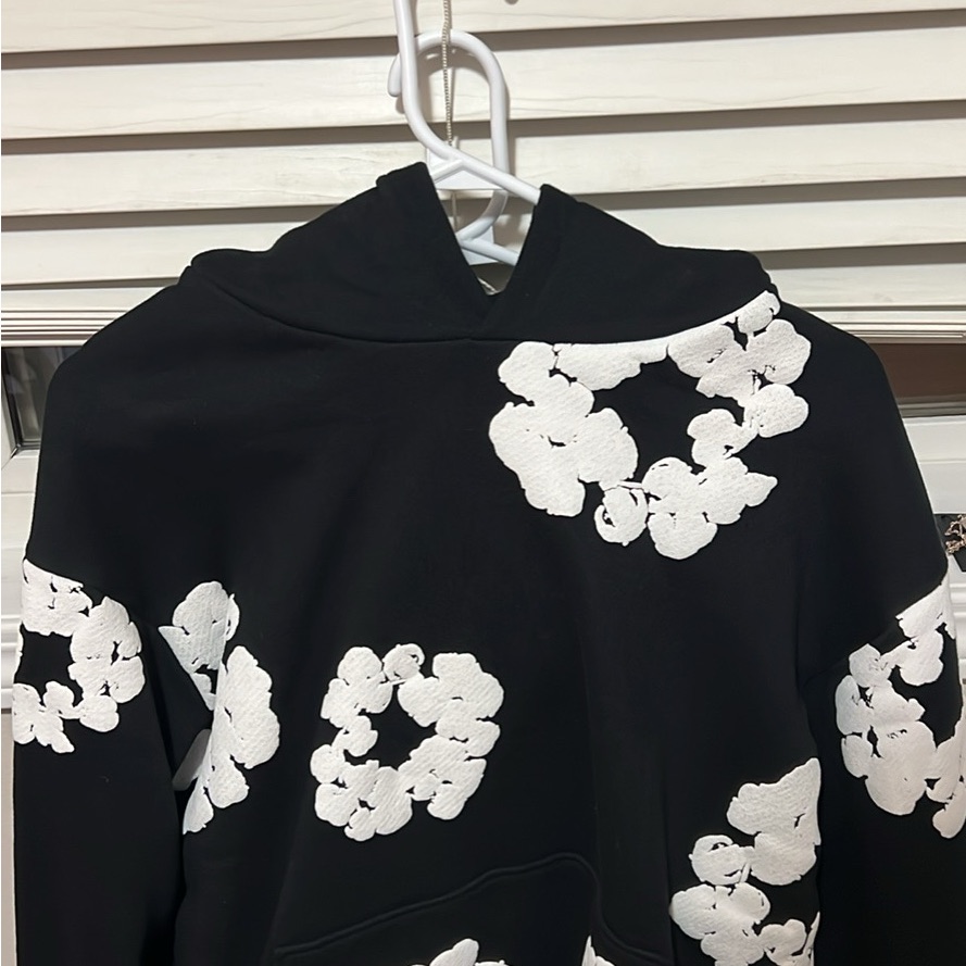 Men's Black Floral Hoodie